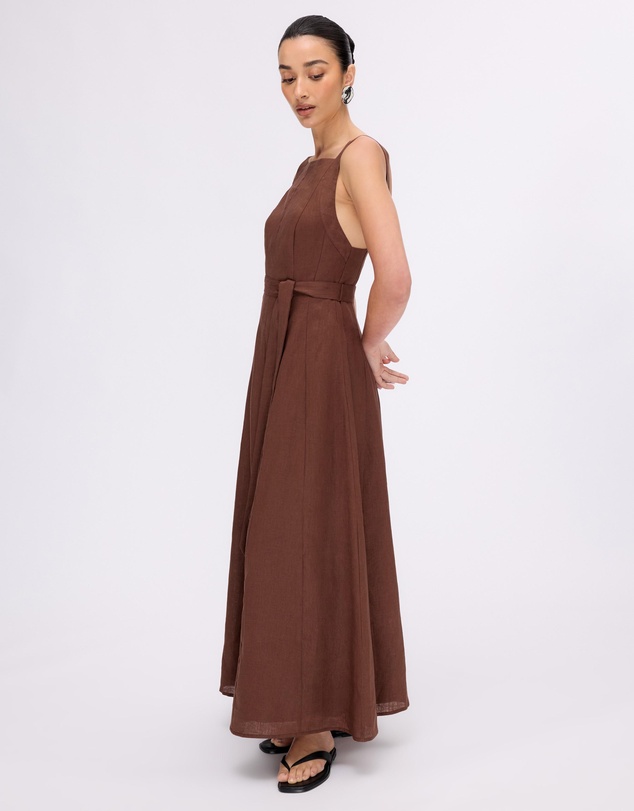 Minima Esenciales - Ava Linen Multi Panel Midi Dress