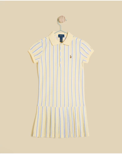 Polo Ralph Lauren - Striped Oxford Mesh Polo Dress - Teens