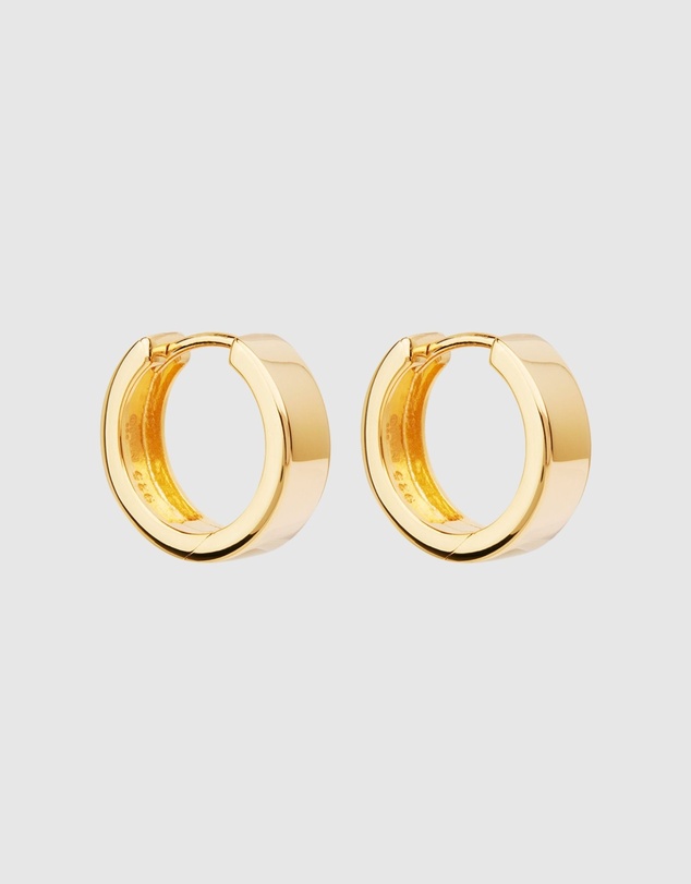 Najo - Stella Yellow Gold Huggie Earrings