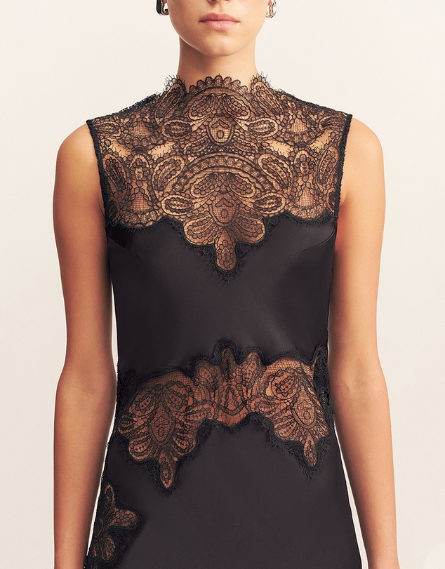 Shona Joy - Jamila Lace High Neck Maxi Dress