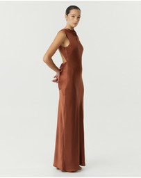 Third Form - Satin Bias Cowl Back Maxi Dress