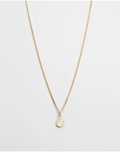 Kirstin Ash - U Outline Initial Necklace
