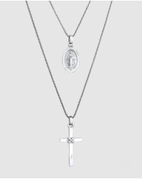 Kuzzoi - ICONIC EXCLUSIVE - Necklace Male Layer Cross 925 Sterling Silver