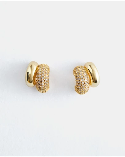 & Other Stories - Two-Part Crystal Hoop Earrings