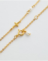 SAINT VALENTINE - Cross & Pearl Bracelet - Gold - ICONIC EXCLUSIVE
