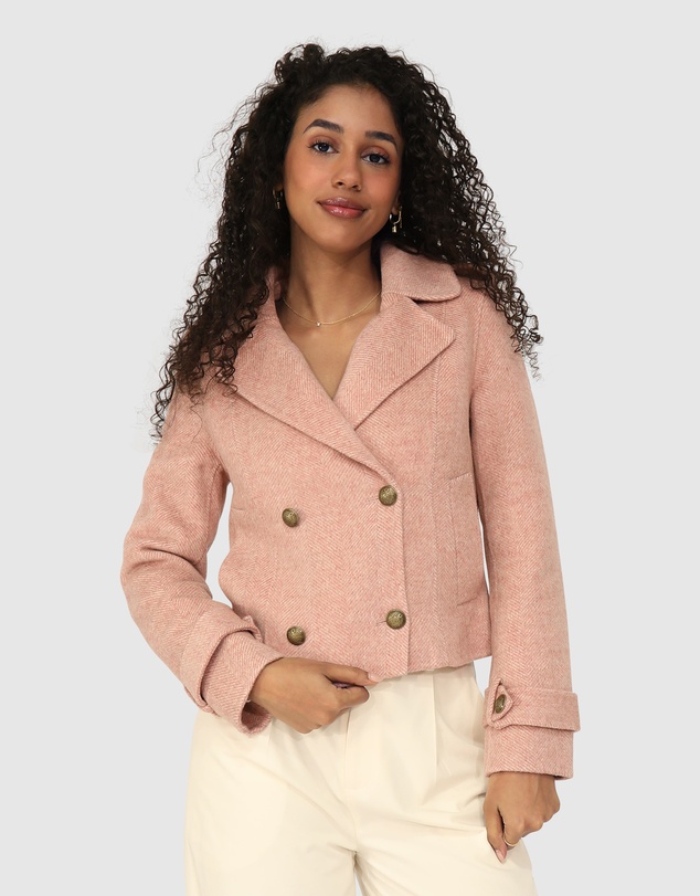 Belle & Bloom - Better Off Military Peacoat - Blush