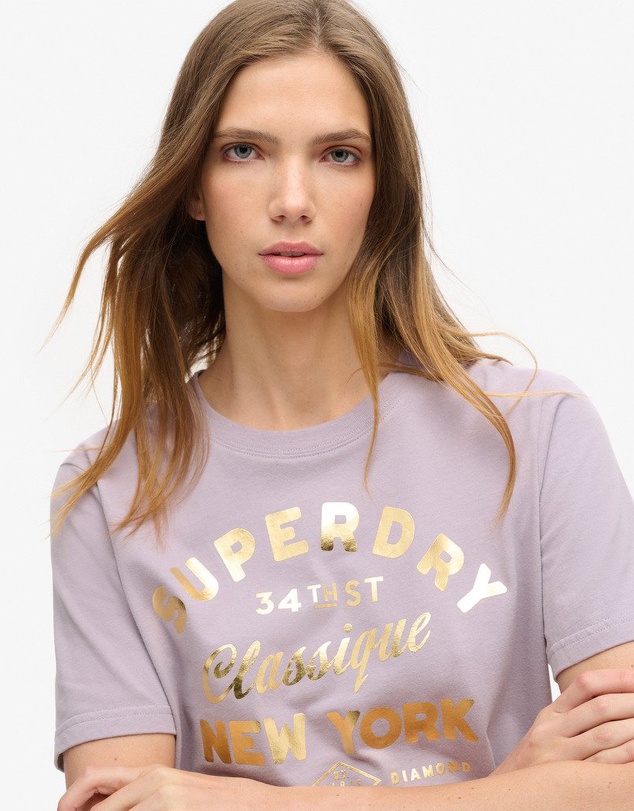 Superdry - Luxe Metallic Logo Relaxed Tee