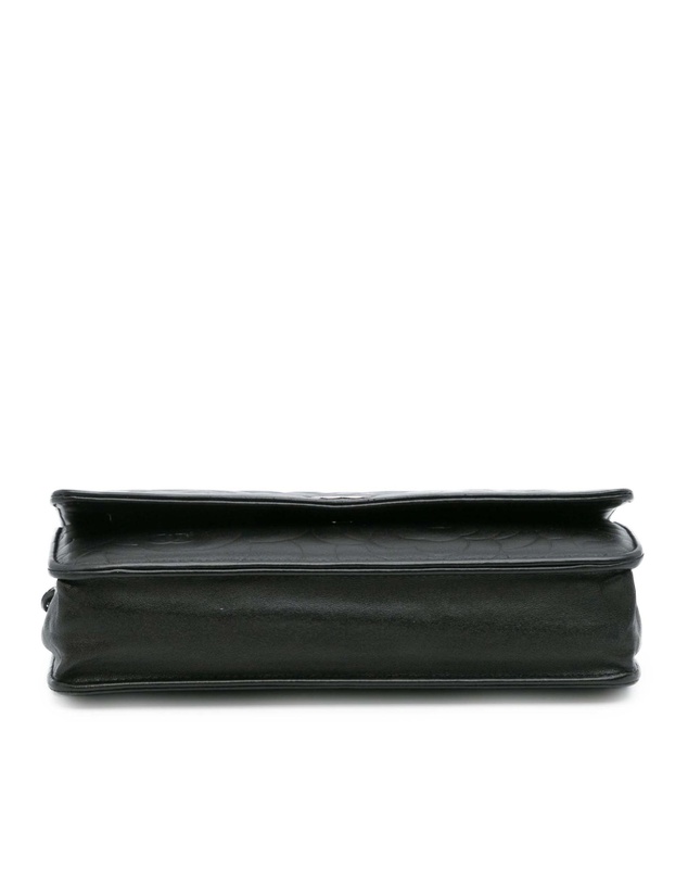 Pre-Loved by Azura Reborn - Pre-Loved Camellia Embossed Lambskin Wallet On Chain