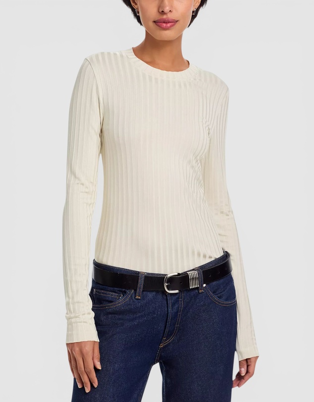 rag & bone - Natalia Long Sleeve Ribbed Shirt