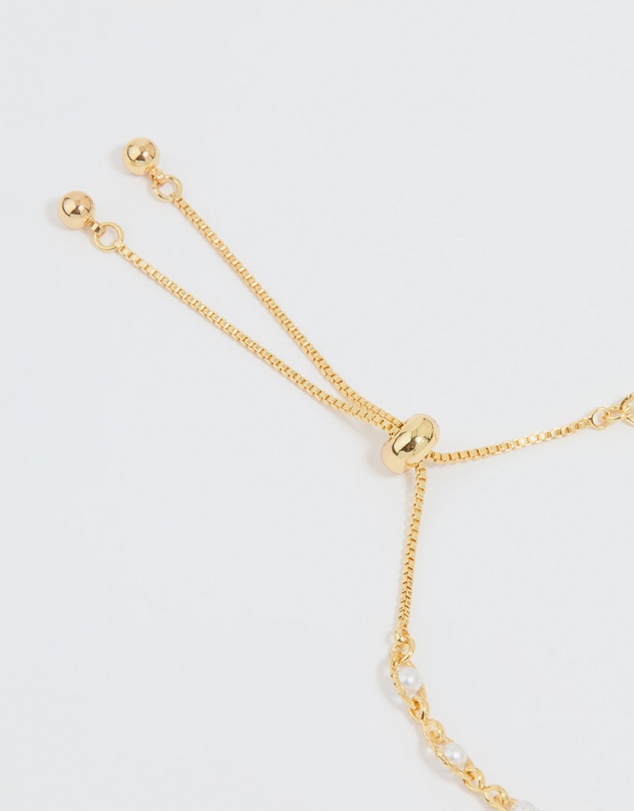 Lovisa - Gold Plated Pearl Twisted Toggle Bracelet