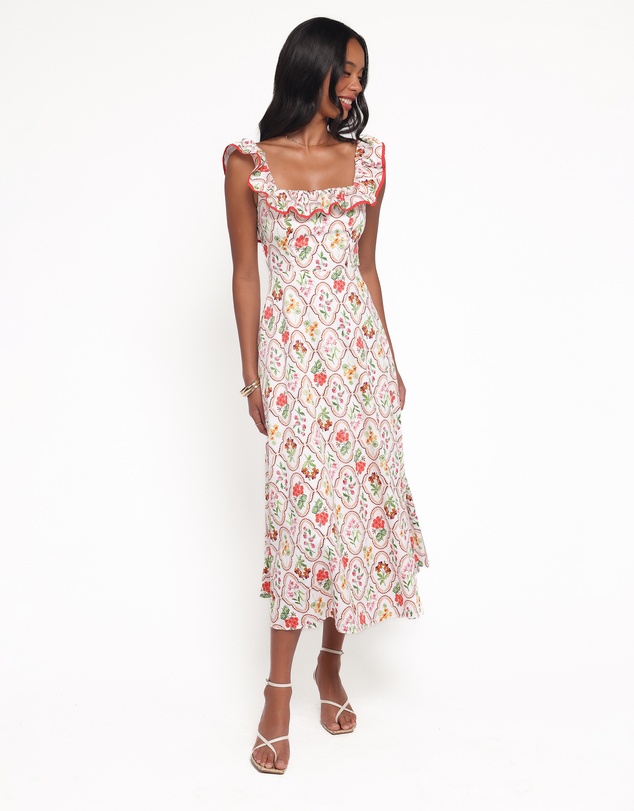 Petal & Pup - Lucille Maxi Dress - Coral Wildflower