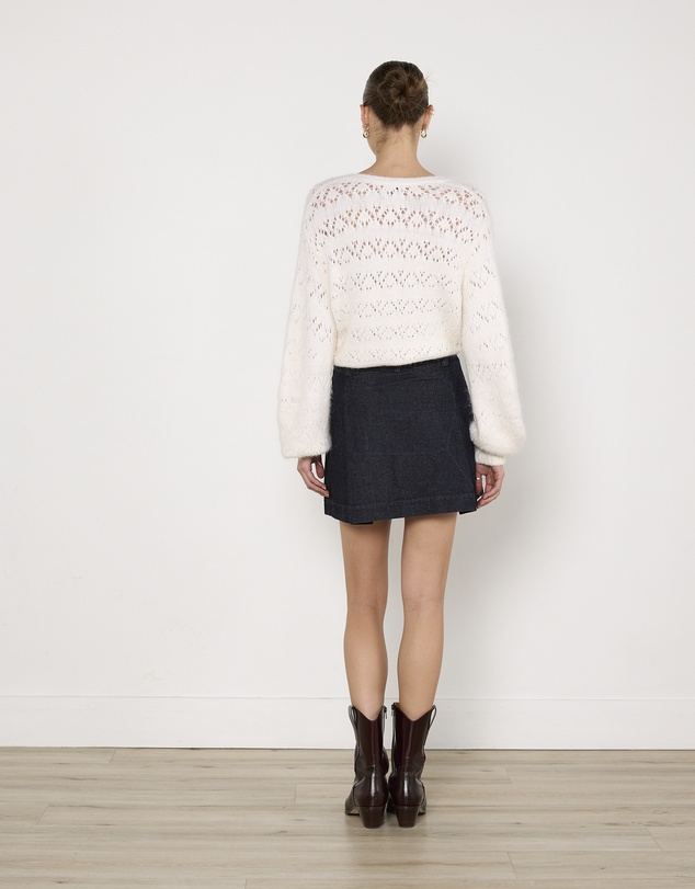 Cirkular - Pre-Loved - Oroton Denim Pleat Skirt
