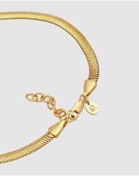 Elli Jewelry - Anklet Flat Elegant in 925 Sterling Silver Gold Plated