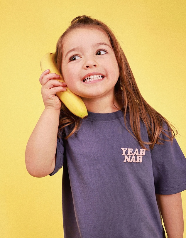 Skwosh - Yeah Nah Kids Slang Tee in Navy