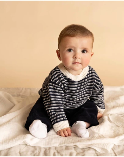 Bebe by Minihaha - Jake Stripe Knitted Jumper - Babies