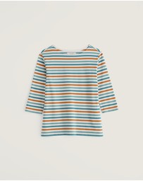 Seasalt - Seasalt Cornwall Multi Sailor 3/4 Sleeve Top Jersey