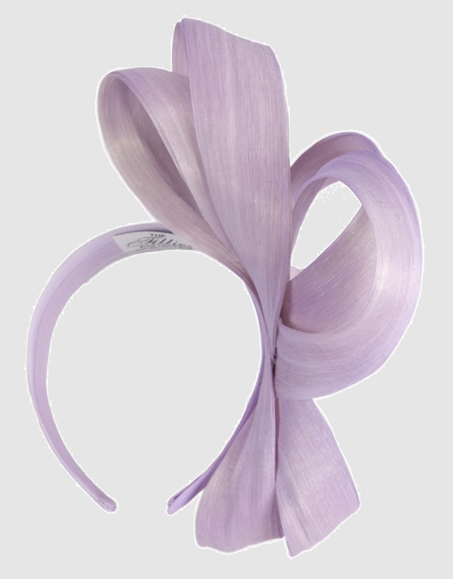 Fillies Collection - Light Lilac Silk Abaca Loops Racing Fascinator