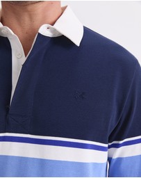 Sportscraft - Long Sleeve Stripe Rugby Polo