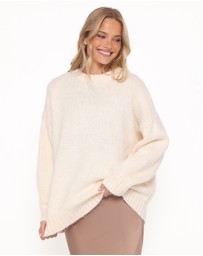 Petal & Pup - Lloyd Oversized Crew Knit Sweater - Cream