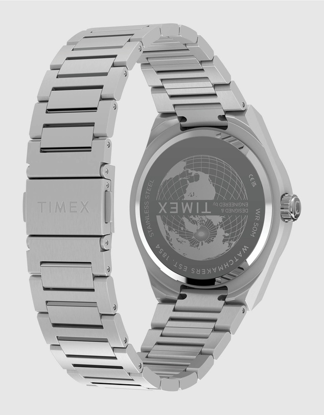 TIMEX - Q Timex Continental GMT 39mm Stainless Steel Bracelet Watch