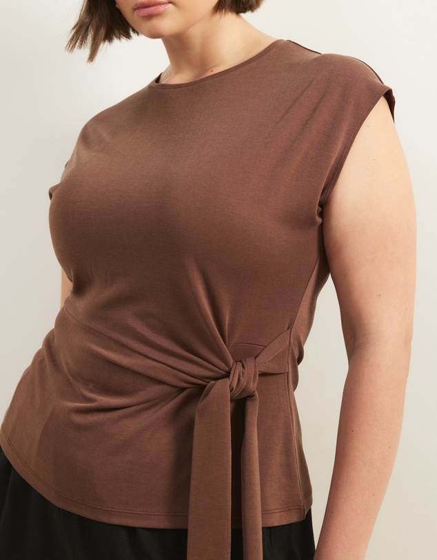 Atmos&Here Curvy - Grace Side Tie T-Shirt