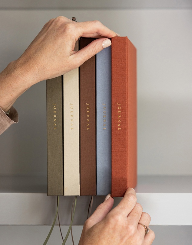 Bespoke Letterpress - Linen Bound Journal - Burnt Clay (Blank Journal)