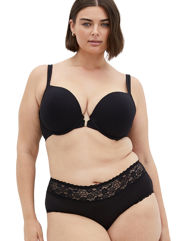 City Chic - Smooth & Chic Front Close Cotton Push Up Bra