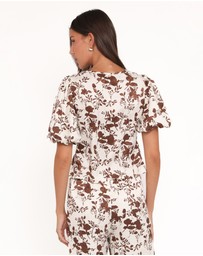 Petal & Pup - Winslet Top - Brown Floral
