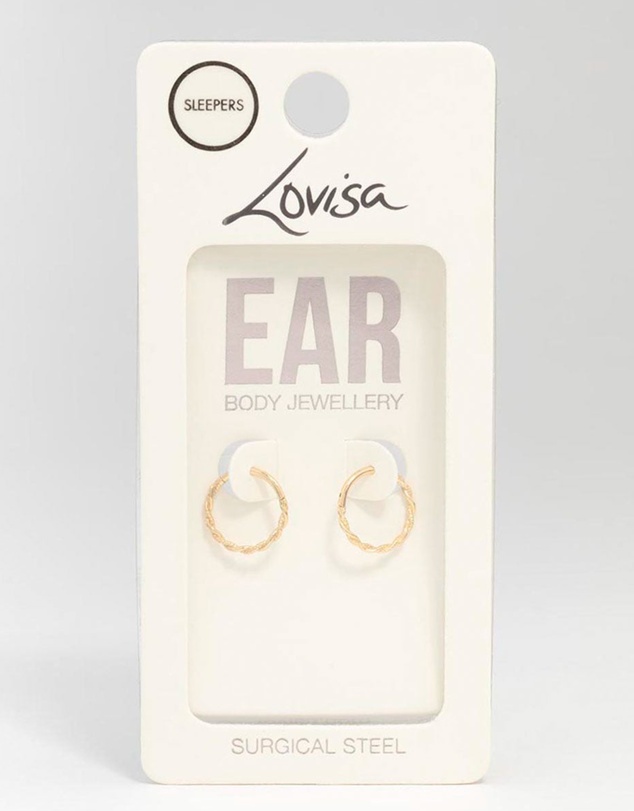 Lovisa - Gold Plated Surgical Steel Sleeper Earrings 10MM