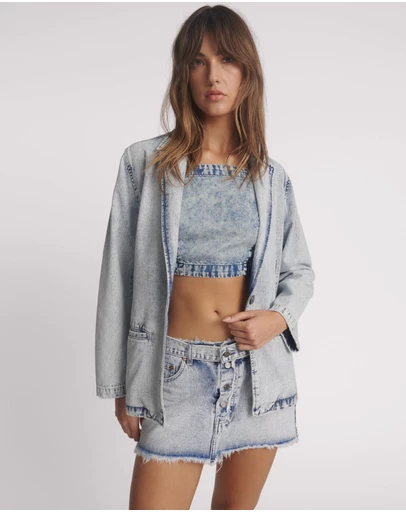 ONE TEASPOON - Boyfriend Denim Blazer - Bahama Blue