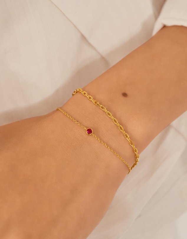 Ania Haie - Ania Haie Gold Crimson Solitaire Bracelet