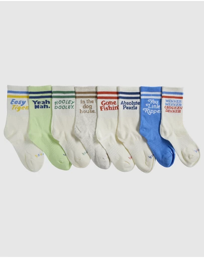 Skwosh - Hooley Dooley Kids Socks in Green Stripe