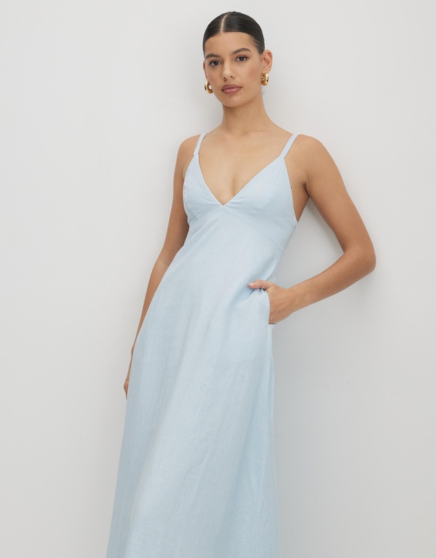 AERE - Bettina Linen Midi Dress