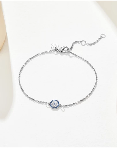 Mestige - Evil Eye Bracelet - Silver Plated