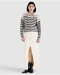 rag & bone - Ilaria Stripe Half Zip Sweater