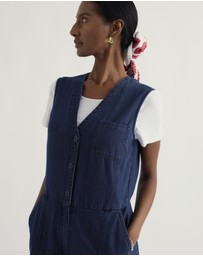 Seasalt - Seasalt Cornwall Navy Braya Wide Leg Jumpsuit