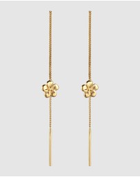 Elli Jewelry - Frangipani Drop Earrings in Gold-Plated 925 Sterling Silver