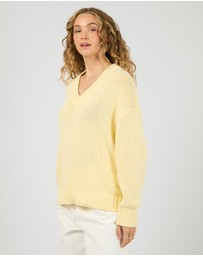 All About Eve - Cosy V Neck Knit Yellow