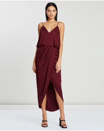 Shona Joy - Luxe Draped Cocktail Frill Dress