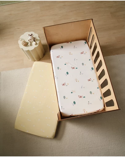 Linen House Kids - Mini Farm 2-Piece Cot Fitted Sheet Set