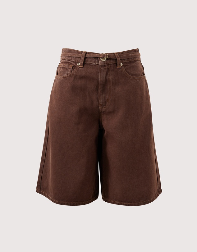 Ceres Life - Olive Belted Denim Short