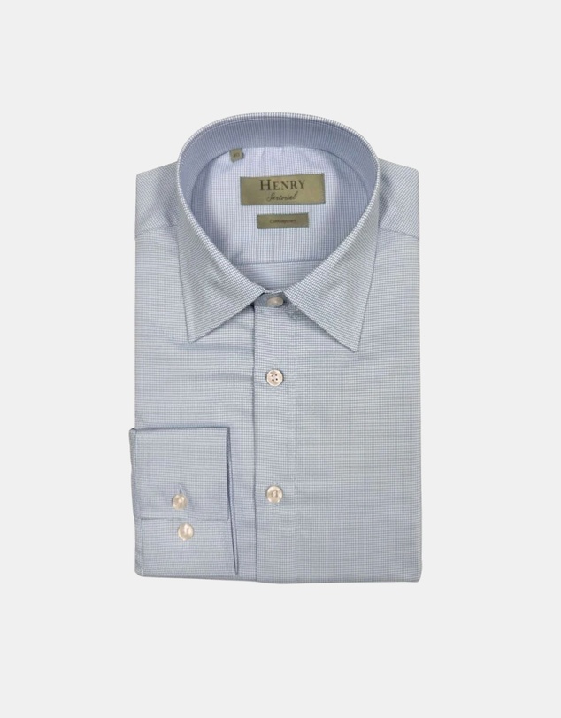 Henry Bucks - HENRY SARTORIAL Cotton Shirt BLUE