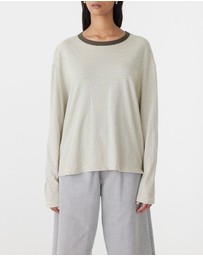 Bassike - Stripe Boyfriend Heritage LS T-Shirt