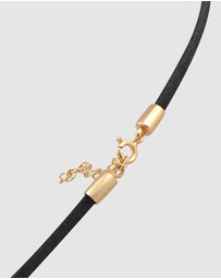 Elli Jewelry - Necklace Choker Heart Satin Ribbon in 925 Sterling Silver Gold Plated
