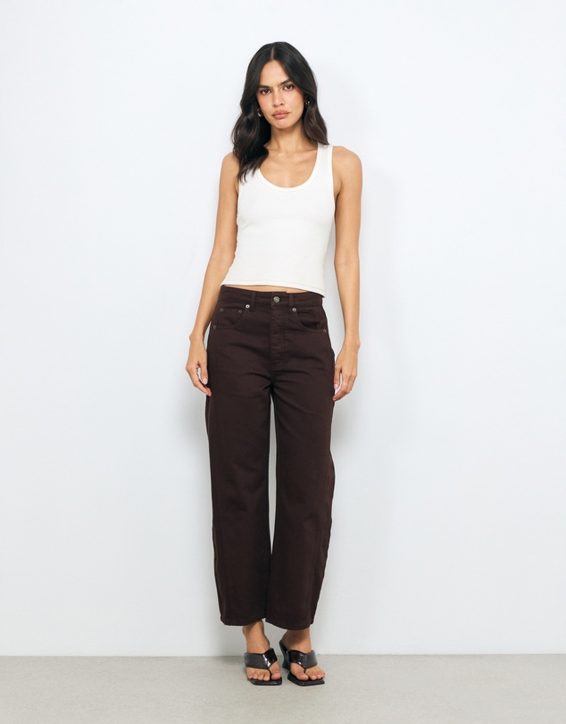 AERE - Mid Rise Barrel Leg Jeans