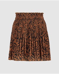Like FLO - Zebra Print Pleated Skirt - Kids-Teens