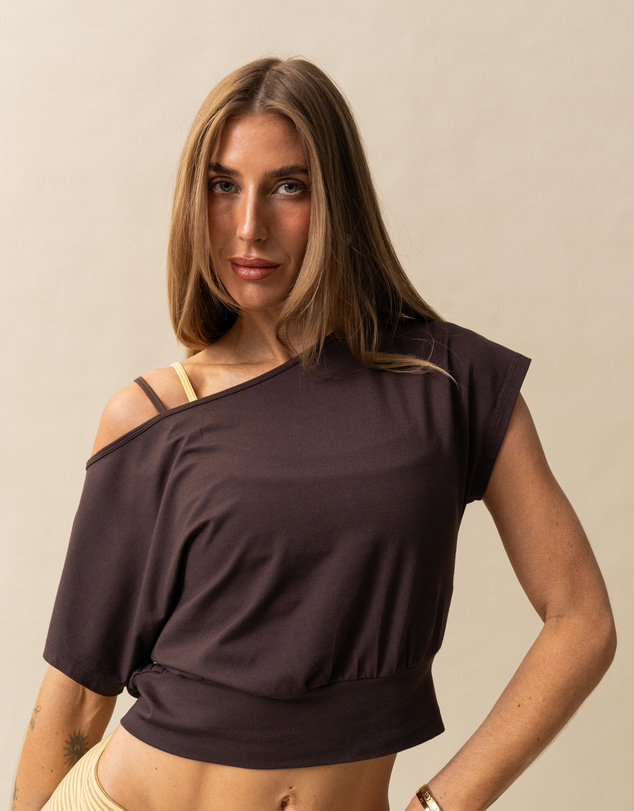 HyperLuxe The Label - Bamboo Off The Shoulder Tee
