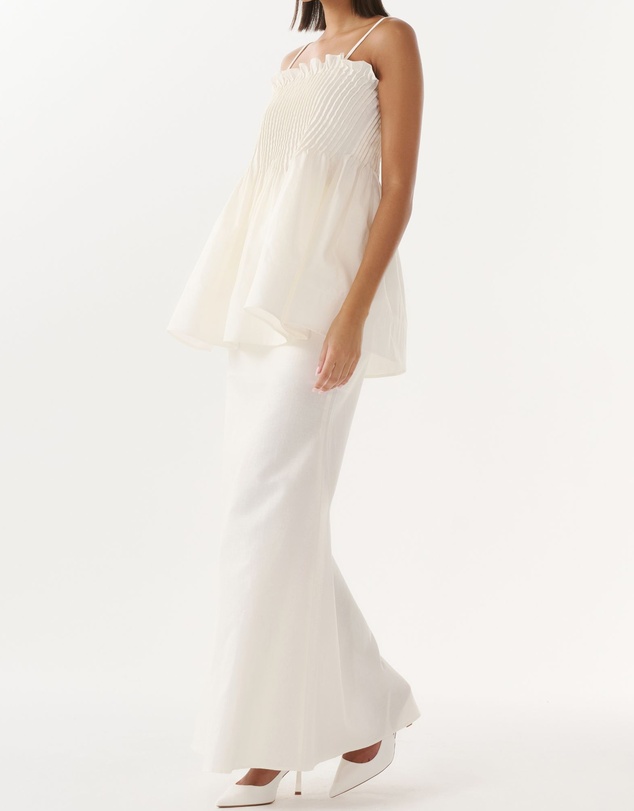 JUSTIN TONG - Ivory Linen Top