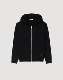 Sandro - HOME PATCH EN CUIR SWEAT CARDIGAN