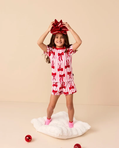 Rock Your Kid - Signature PJ Set in Pink Clay Stripe